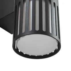 Lindby Aplique de exterior Lurinda, 2 luces, negro, Ø10cm