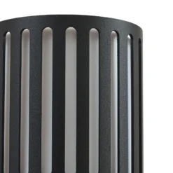 Lindby Aplique de exterior Lurinda, 2 luces, negro, Ø10cm