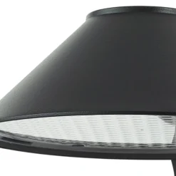 Lindby Aplique de pared LED Capelo, negro, metal, Ø20cm