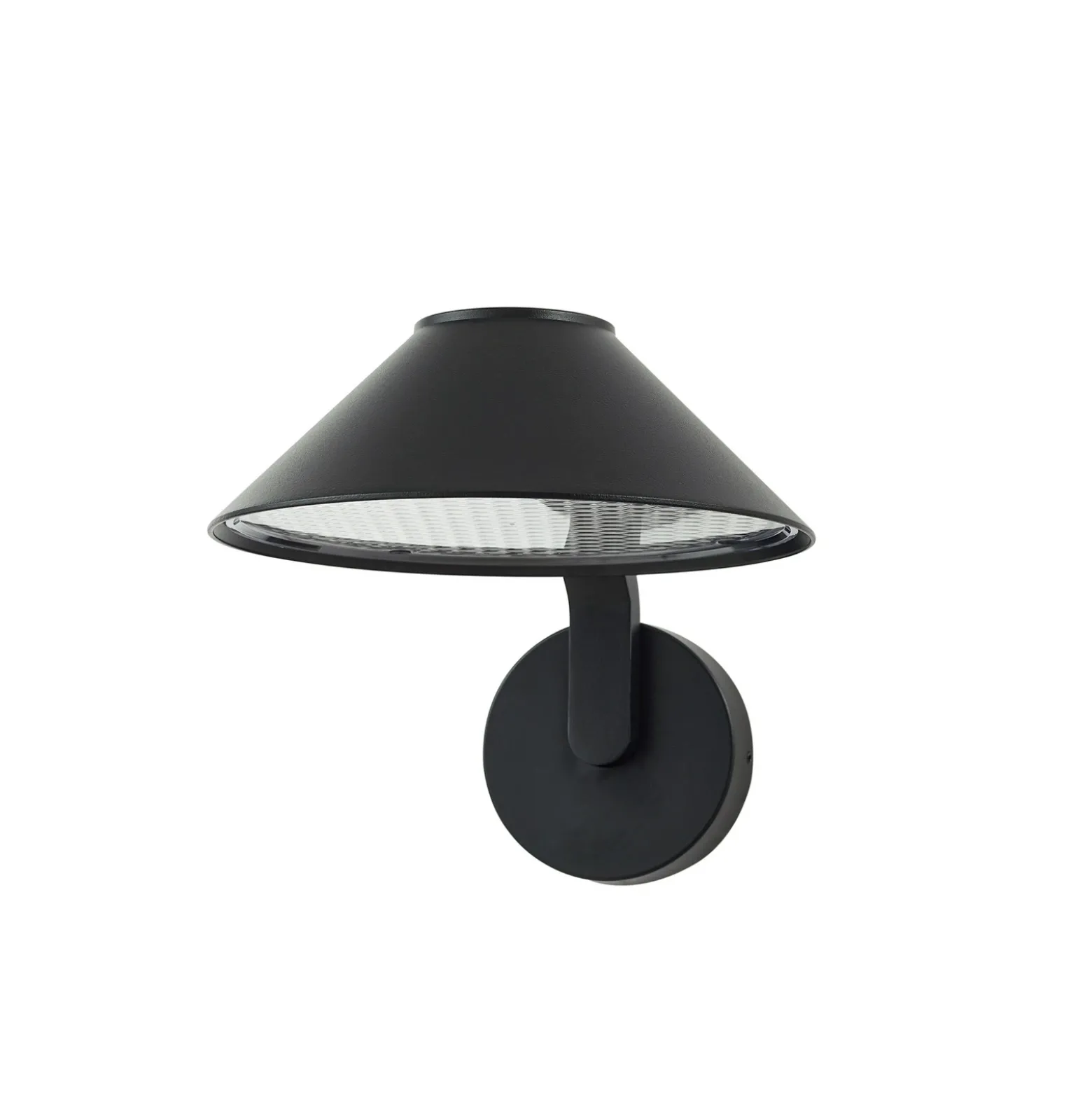 Lindby Aplique de pared LED Capelo, negro, metal, Ø20cm