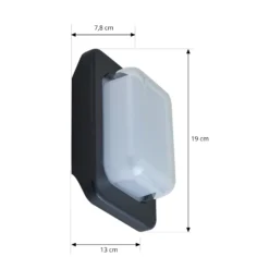 Lindby aplique LED para exterior Sibara, antracita, angular, IP54