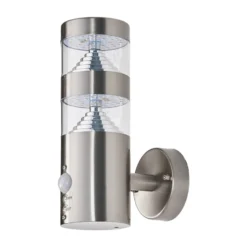 Lindby Aplique LED para exterior Lanea, 22 cm, acero inoxidable, sensor