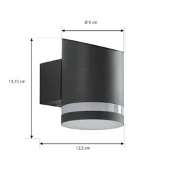 Lindby aplique LED para exterior Bentlas, antracita, IP44