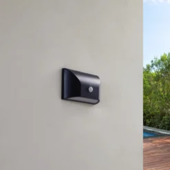 Lindby aplique LED para exterior Siana, negro, PC, sensor