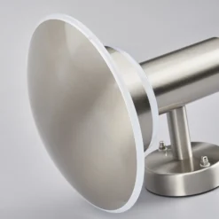 Lindby Aplique LED para exterior Lillie, altura 19 cm, acero inoxidable