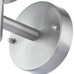 Lindby Aplique para exterior Djori, color aluminio, acero inoxidable, E27