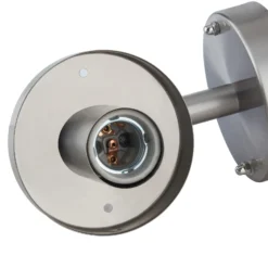 Lindby Aplique para exterior Djori, color aluminio, acero inoxidable, E27
