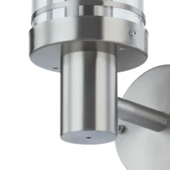 Lindby Aplique para exterior Djori, color aluminio, acero inoxidable, E27