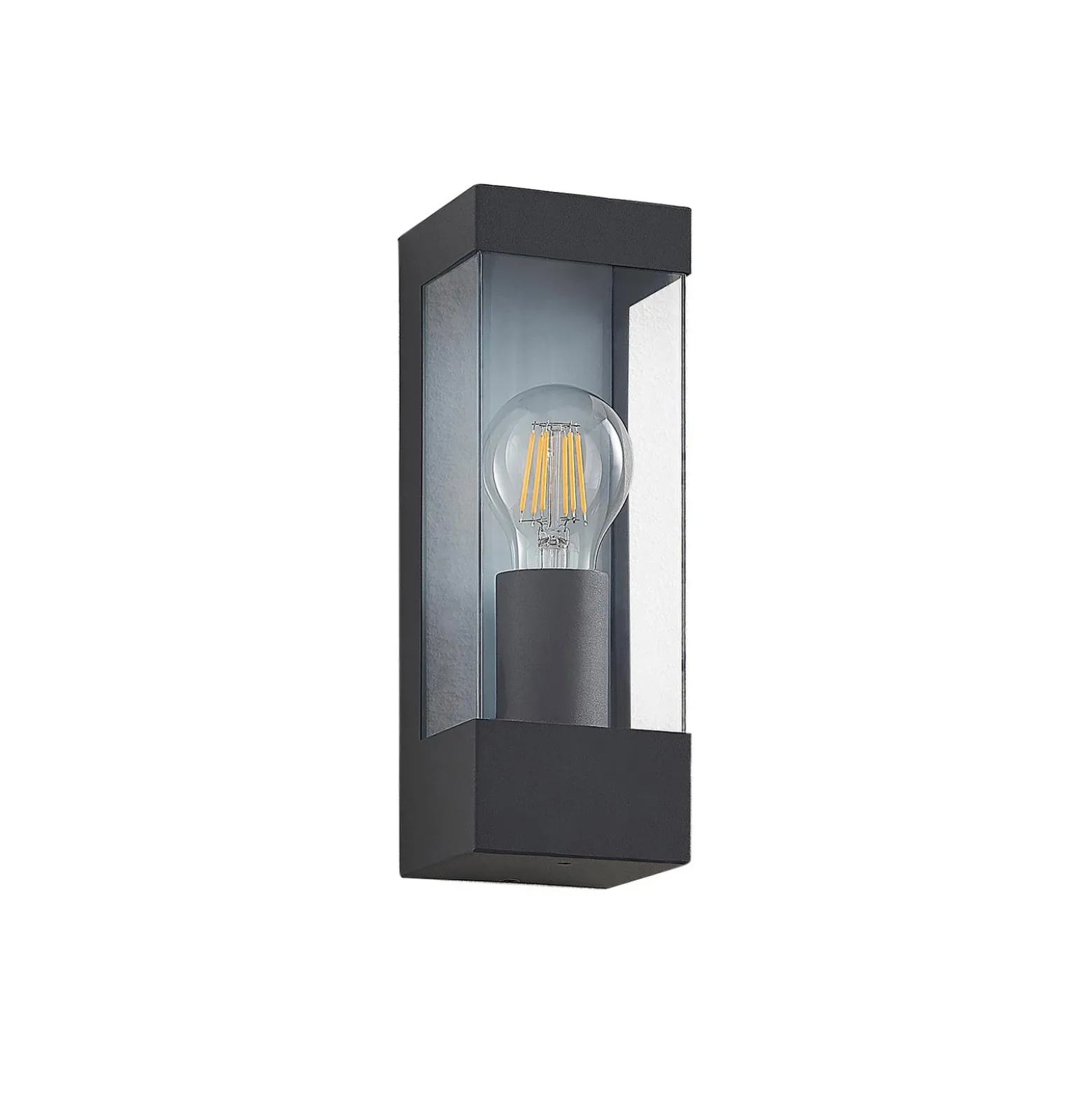 Lindby aplique para exterior Tilian, altura 25 cm, antracita, acero