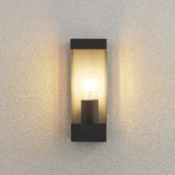 Lindby aplique para exterior Tilian, altura 25 cm, antracita, acero