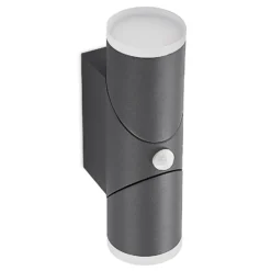Lindby Aspyn aplique LED exterior, 2 luces, sensor