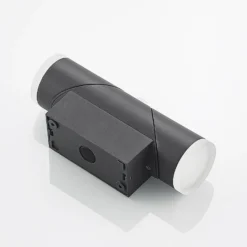 Lindby Aspyn aplique LED exterior, 2 luces, sensor