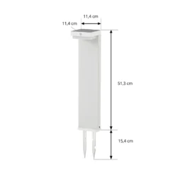 Lindby Baliza LED solar para zócalo Eleazar, blanca, aluminio, sensor