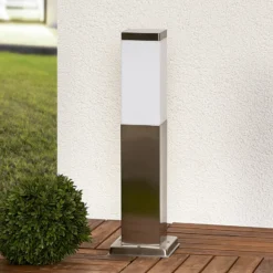 Lindby Baliza Lorian, 45 cm, acero inoxidable, IP44, E27