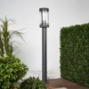 Lindby Bolardo luminoso Djori, 80 cm, antracita, acero inoxidable, E27