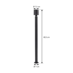 Lindby, bolardo luminoso LED Amila, negro, aluminio, IP54