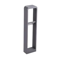 Lindby, bolardo luminoso LED Darko, 80 cm, gris, metal, IP54