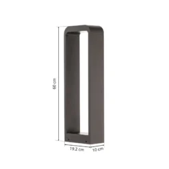 Lindby, bolardo luminoso LED Emima, 60 cm, antracita, aluminio