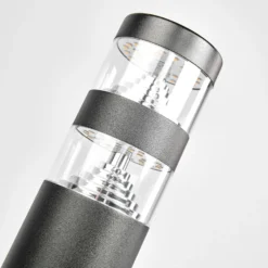 Lindby Bolardo luminoso LED Lanea, 60 cm, negro, acero inoxidable, IP44