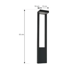Lindby, bolardo luminoso LED Lonete, altura 65 cm, antracita, IP65