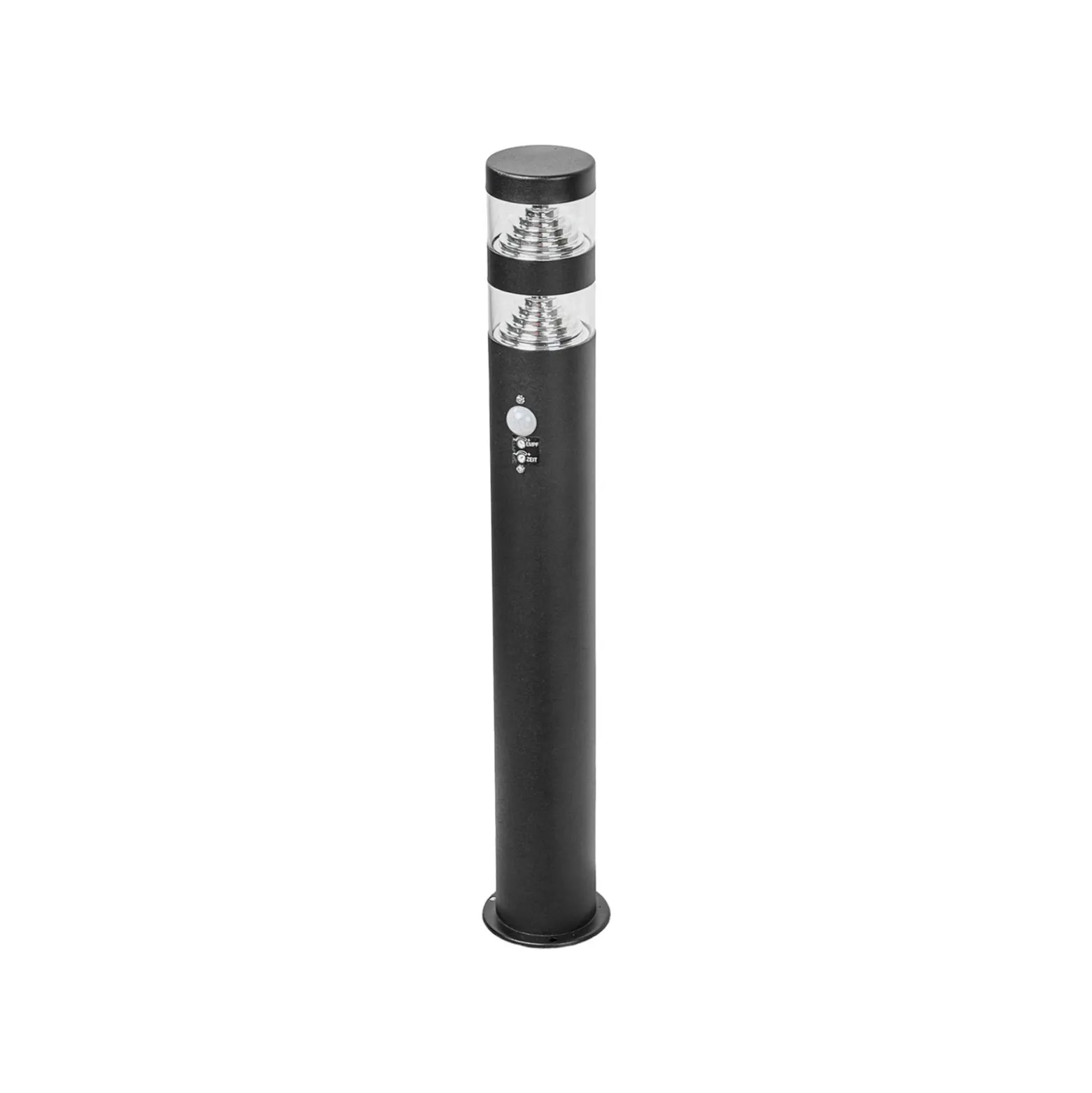 Lindby, bolardo luminoso LED Lanea, 60 cm, negro, sensor, IP44