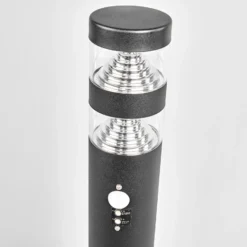 Lindby, bolardo luminoso LED Lanea, 60 cm, negro, sensor, IP44