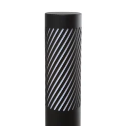 Lindby Bolardo luminoso Lurinda, negro, aluminio, Ø 10,5 cm