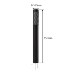 Lindby Bolardo luminoso Lurinda, negro, aluminio, Ø 10,5 cm