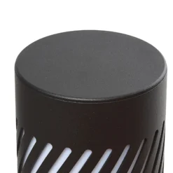 Lindby Bolardo luminoso Lurinda, negro, aluminio, Ø 10,5 cm