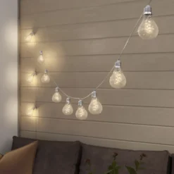 Lindby Cadena de luces LED Lampini, 200 cm, negro, IP44