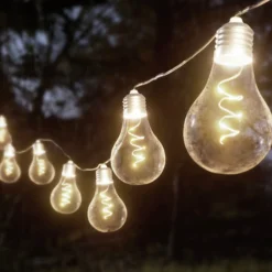Lindby Cadena de luces LED Lampini, 200 cm, negro, IP44