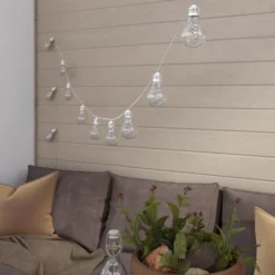 Lindby Cadena de luces LED Lampini, 200 cm, negro, IP44