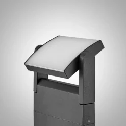 Lindby Cathalena Bolardo luminoso LED en gris oscuro
