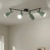 Lindby downlight de techo Ovelia, verde, 80 cm, 4 luces, E27
