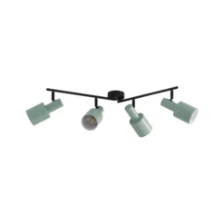 Lindby downlight de techo Ovelia, verde, 80 cm, 4 luces, E27