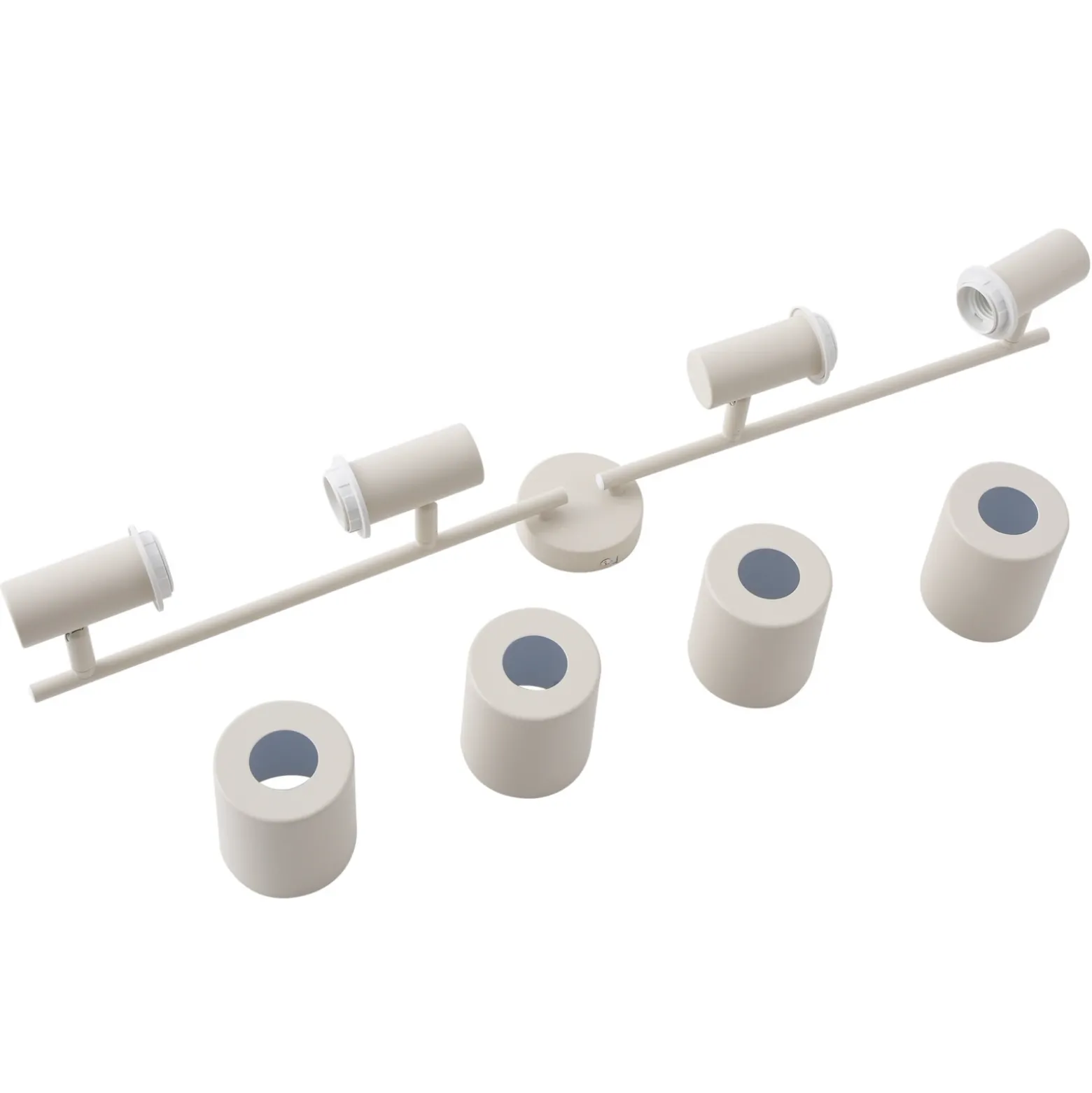 Lindby downlight de techo Ovelia, beige, 80 cm, 4 luces, E27
