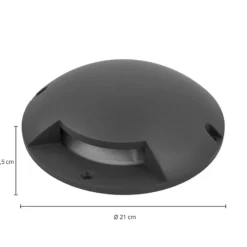 Lindby foco LED de suelo Cormac, 1 luz, Ø 21 cm, IP67