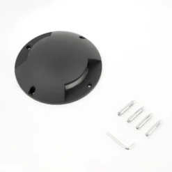 Lindby foco LED de suelo Cormac, 2 luces, Ø 21 cm, IP67