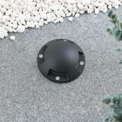 Lindby foco LED de suelo Huban, 15 cm, 4 luces, antracita