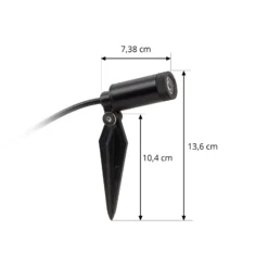 Lindby Heath lámpara LED con pica, 4 ud, negro