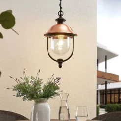 Lindby lámpara colgante exterior Clint, metal, resistente al agua salada, E27