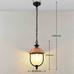 Lindby lámpara colgante exterior Clint, metal, resistente al agua salada, E27