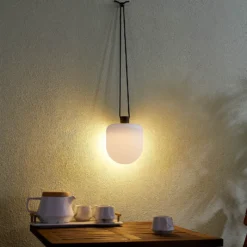 Lindby Lámpara colgante exterior Eleia, 2.700 K, 16 cm, batería recargable