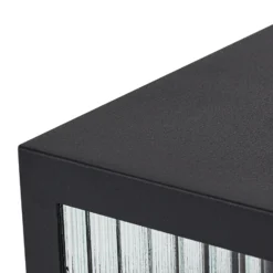 Lindby Lámpara colgante exterior Bolgar, negro, metal, cristal