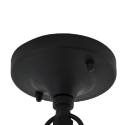 Lindby Lámpara colgante exterior Bolgar, negro, metal, cristal