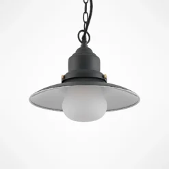 Lindby lámpara colgante exterior Roisin, antracita, metal, Ø 32 cm