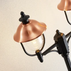 Lindby lámpara de exterior Clint, 225 cm, 2 luces, resistente al agua salada,