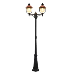 Lindby lámpara de exterior Clint, 225 cm, 2 luces, resistente al agua salada,