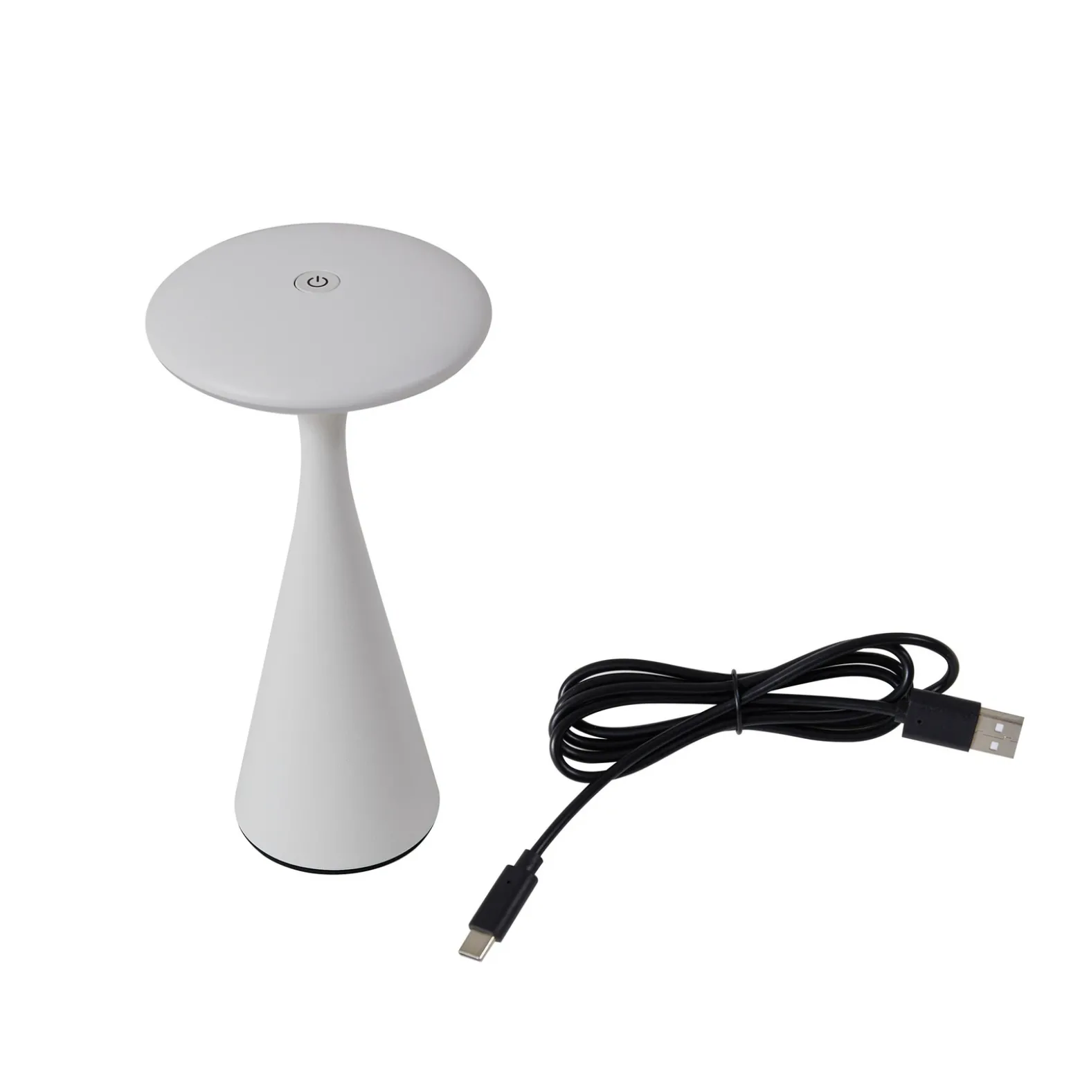 Lindby Lámpara de mesa LED recargable Evelen, blanca, IP54, CCT
