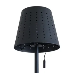 Lindby Lámpara de mesa LED solar Hilario, negra, hierro, batería recargable